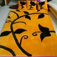 karpet karakter rasfur motif bunga / surpet lantai set biasa
