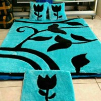 karpet karakter rasfur motif bunga / surpet lantai set biasa