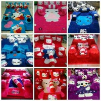 karpet karakter rasfur hello kitty / surpet lantai set biasa