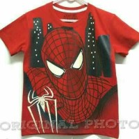 Jual Kaos karakter anak motif spiderman merah murah Murah