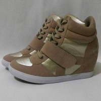 Jual sneaker wedges dalam - cappucino kombinasi Murah