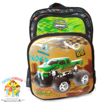 TAS RANSEL ANAK PALO ALTO IMPORT LAMPU MONSTER TRUCK MOBIL 4XWD ORANGE
