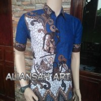 Jual LIMITED EDITION kemeja batik wayang susun Biru Murah