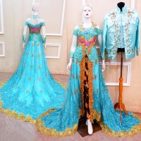 SEPASANG KEBAYA PENGANTIN EKOR SATIN BEST SELLER
