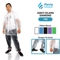 Jas Hujan Jaket Celana Transparan 700 Plevia Stelan Raincoat Murah