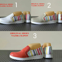sepatu wanita terbaru original nazira casual slipon slop kets wedges
