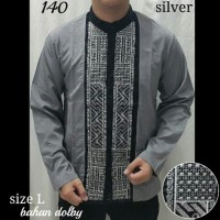 silver baju koko tasmatas lengan panjang bordir Berkualitas