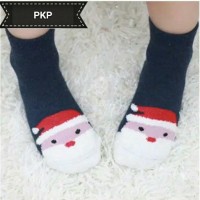 Jual MURAH Kaos Kaki Bayi baby Christmas Natal santa Claus Marun Biru Murah