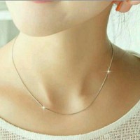 Kalung Wanita Silver super tipis elegan anti karat selamanya