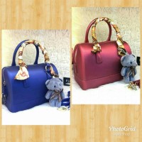 Jual Tas Import / Impor FURLA JELLY MATTE TABUNG POLOS SUPER / Tas Slempang Murah