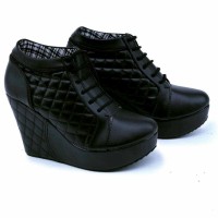 Jual Sneakers wanita/sepatu Wedges hitam by Garsel GME Murah