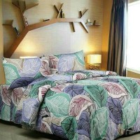 Bedcover Set Motif Spring Leaf 1, 200x200, Bed Cover Set Star