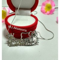 Jual Kalung Nama Hello Kitty Kalung Ukir Nama Silver Stainless Kalung Cewek Murah