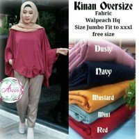 Jual Baju Atasan Wanita Muslim Blouse Kinan Oversize Murah
