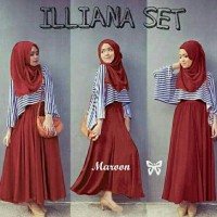 Jual CGD Iliana set hijab 5 warna (Blue,maroon,pink,tosca,peach) Murah