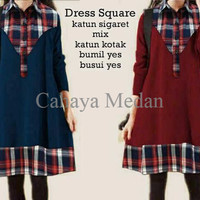 Jual EXCLUSIVE cn 7067 dress tunic square Baju kaos kemeja pakaian atasan l Murah