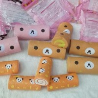 Jual sale...SQUISHY bolu Gulung Rilakuma Jumbo warna Coklat + pink Murah