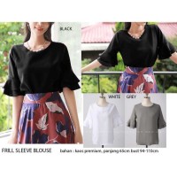 Promo murah Pakaian Baju atas Wanita Frill sleeve blouse Model Terbaru