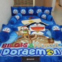 Karpet karakter bulu rasfur murah 5cm uk 150x200 doraemon biru tipe 3