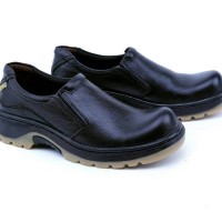 Jual Sepatu pria safety boots kulit|Safety shoes slip on distro Bandung GHR Murah