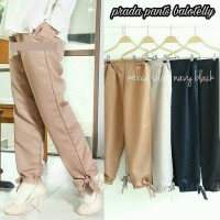 Jual celana panjang wanita unik hijab muslim pants pita ribbon jogger joger Murah