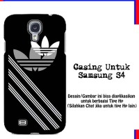 Jual Casing Samsung S4 adidas logo stripe white Custom Hardcase Murah