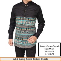 Jual Kemeja Long Semi Tribal Black Murah