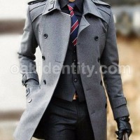 Jual OVERCOAT MANTEL MUSIM DINGIN GREY SHINICHI KUDO Coat Blazer Overcoat Murah