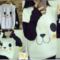 baju atasan blouse cewek wanita remaja lengan panjang - kaos cute cat