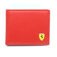 Dompet tidur pria kulit asli branded - FERRARI US RED