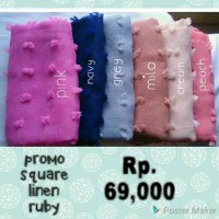Jual Hijab Kerudung Segiempat Square Linen Ruby Rubiah Rubi Murah