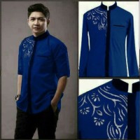 Jual tasmatas koko lengan panjang pasha bordir navy Murah Murah
