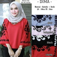 Baju Wanita Pakaian Atasan Blouse Tunik Dima Top Bordir Muslim Hijab