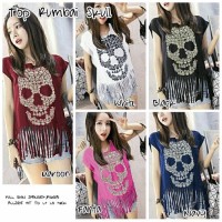 Jual PROMO CGM TOP RUMBAI SKULL 5 WARNA(MAROON,NAVY,WHITE,FANTA,BLACK) Murah