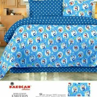 Bed cover set katun lokal halus Doraemon Emotion Size 100x200/120x200