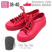 Jual Bara Bara Jelly Sneakers Silikon Shoes Cewek Silicone Kets -Red Maroon Murah