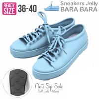 Jual Bara Bara Jelly Sneakers Silikon Shoes Cewek Silicone Kets - Sky Blue Murah