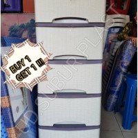 Jual LEMARI / LACI PLASTIK / LEMARI PLASTIK PAKAIAN LILY ROTAN SUSUN 5 Murah