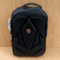 Jual Jual Ransel Backpack Tas Punggung Embos iv 3d Timbul Hitam Raincover Murah