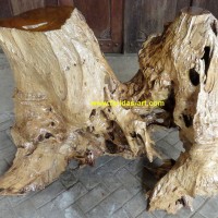 Furniture Akar Kayu Jati Solid Erosi & Gembol Meja Pajangan (B.6)