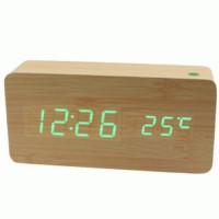Jual LED Digital Wood Clock JK 858 Brown Murah