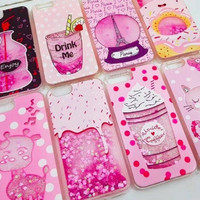 jelly case liquid glitter pink Samsung J7 Pro Oppo F1S A59 F3 R9S A77