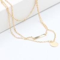 Jual kalung multilayer emas / multilayer geometric necklace Murah