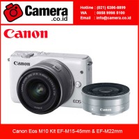Canon Eos M10 Kit EF-M15-45mm & EF-M22mm / Kamera Mirrorless