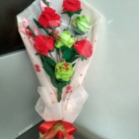 Jual FELT ROSES BOUQUET / BUKET BUNGA MAWAR FLANEL WISUDA, ANNIVERSARY, DLL Murah