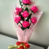 Jual BUKET BUNGA MAWAR FLANEL WISUDA, ANNIVERSARY, dll Murah