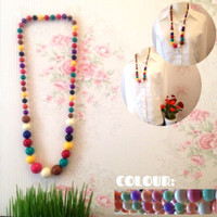 Jual Kalung geometric warna warni pelangi bola T1310 Murah