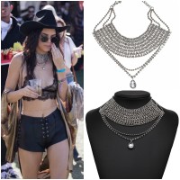Jual Kalung Emas Perak Kristal Boho Bohemian Etnik Vintage Korea Choker Murah