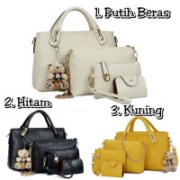 Jual Tas Wanita Impor Korea 4 In1 Branded Prada Look Like 120752. Murah