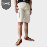Jual Celana Pendek Cargo Chinos Pria Cream - Tomato Clothing Murah